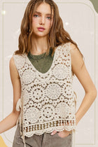 Side Tie Crochet Vest