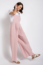 Pintuck Detail Overalls - Dusty Pink