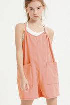 Girl's Tessa Cotton Overall Romper - Peach