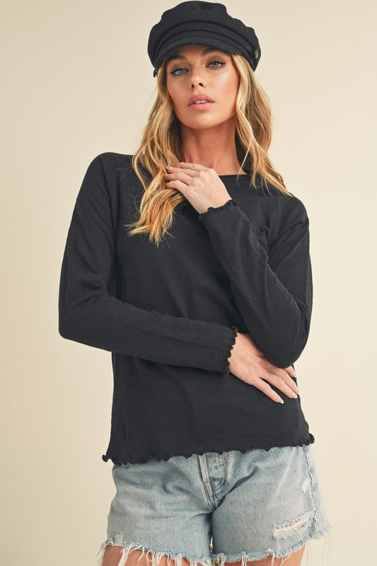 Long Sleeve Basic Tee - Black