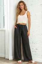 Tencel Pull On Pants - Washed Black