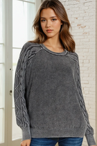 Stone Washed Sweater - Black