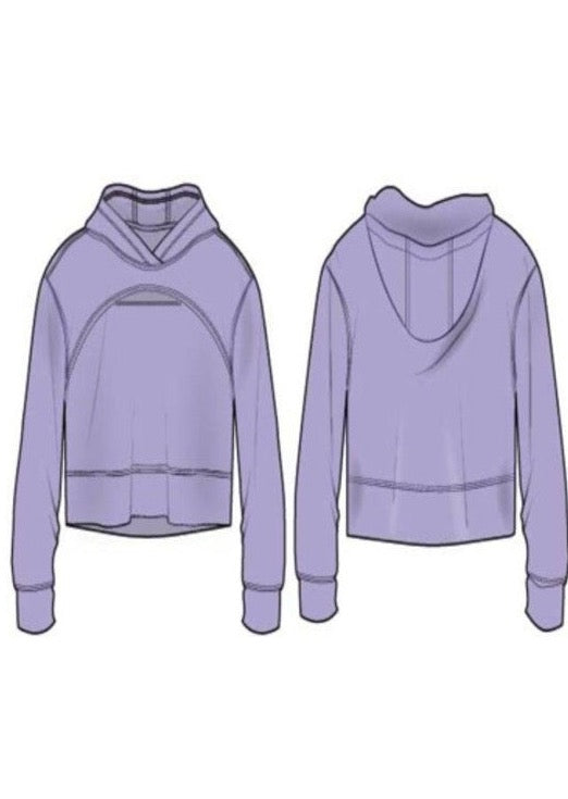 Girl's Reese Scuba Keyhole Hoodie - Lavender