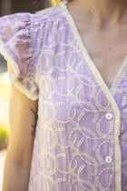 Embroidery Lavender Shift Dress