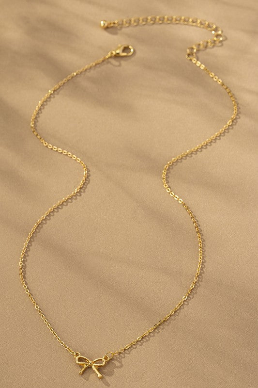 Delicate Bow Necklace - 2 Colors