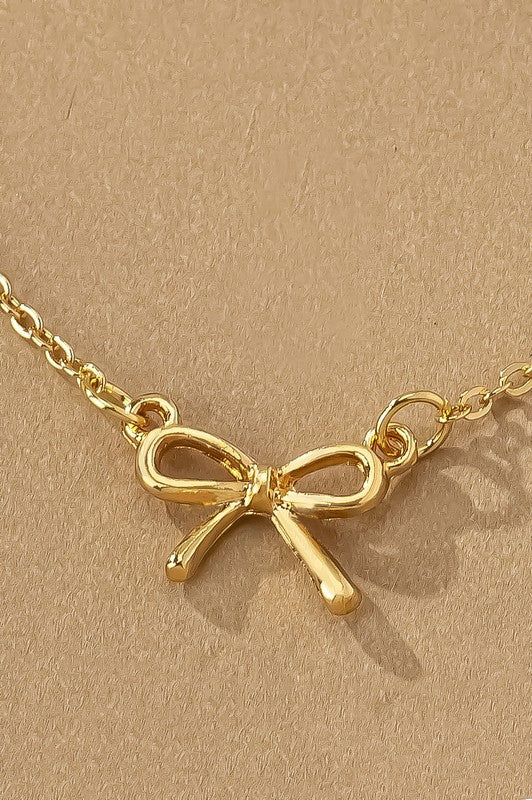 Delicate Bow Necklace - 2 Colors