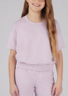 Girl's Juliet Scuba Short Sleeve Top - Lavender
