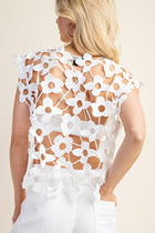 Floral Lace Vest - White