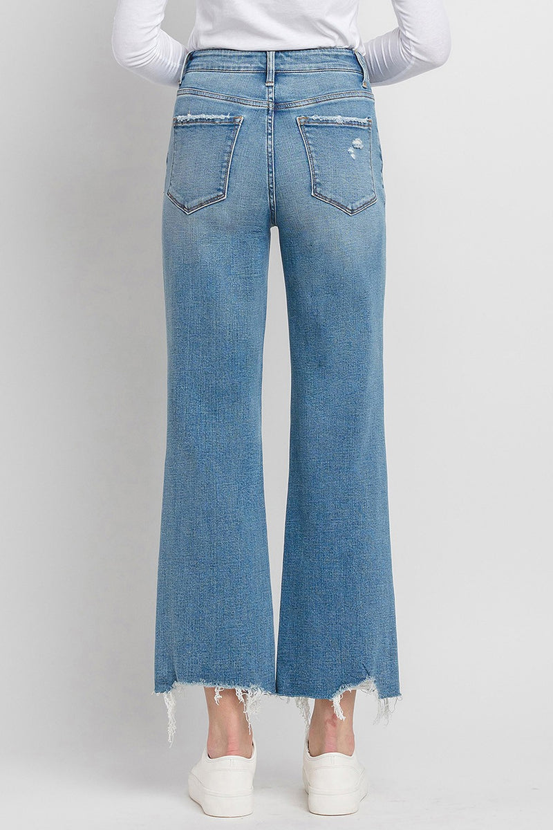 Evelyn High Rise Distressed Slim Wide Jeans