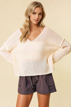 Fishnet Sweater Top - Ivory