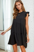 V-neck Ruffle Sleeve Dress