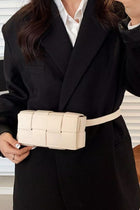 Small Woven Crossbody Bag - Bone