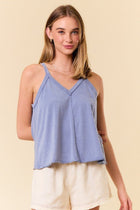 Mineral Wash Tank Top - Slate Blue