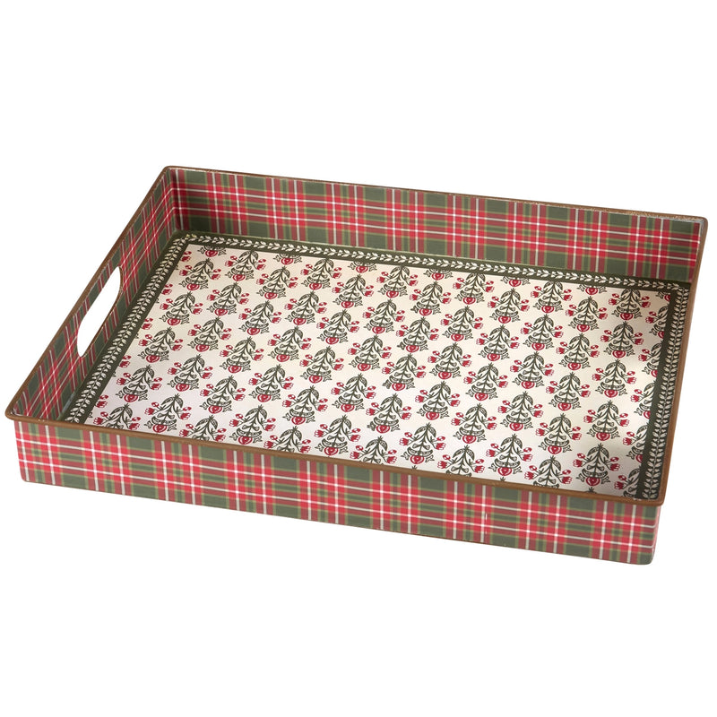 Floral Block Print Tray