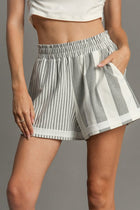 Mixed Stripe Shorts - Heather Grey