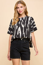 Black & White Geo Top