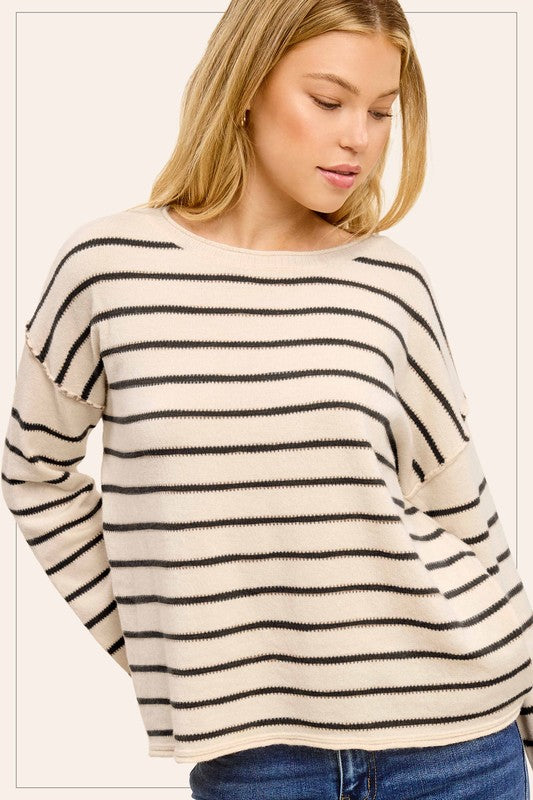 Soft Striped Sweater - Off White