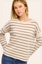 Soft Striped Sweater - Cappucino