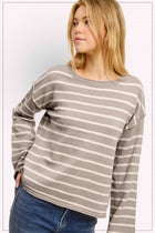 Soft Striped Sweater - Grey