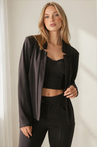 Structured Knit Blazer - Black