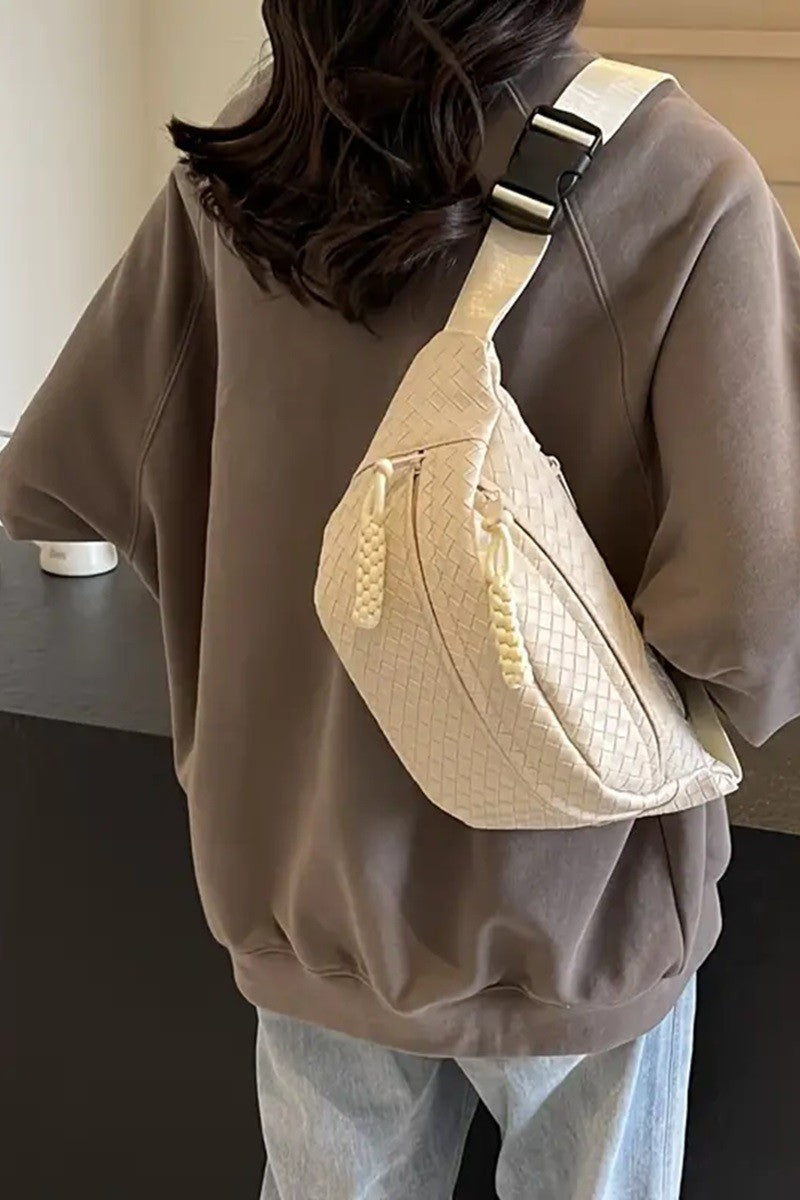 Woven Crossbody Bum Bag - Off White