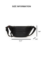 Woven Crossbody Bum Bag - Black