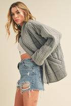 Quilted Zip Jacket - Heather Grey