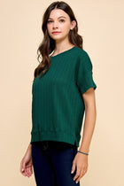 Textured Knit Top - Hunter Green