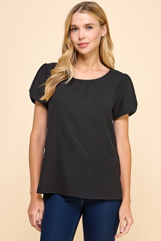 Solid Detail Sleeve Top