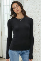 Fitted Ribbed Sweater - Black