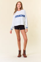 Weekend Chenille Patch Sweatshirt - Light Heather Grey