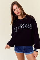 Weekend Chenille Patch Sweatshirt - Black