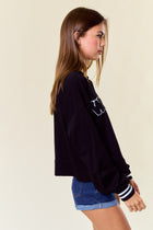 Weekend Chenille Patch Sweatshirt - Black