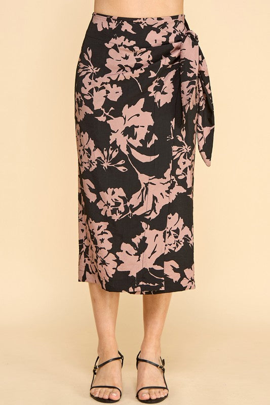 Flower Print Wrap Skirt