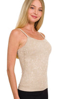 Stone Washed Seamless Tank - Ash Mocha