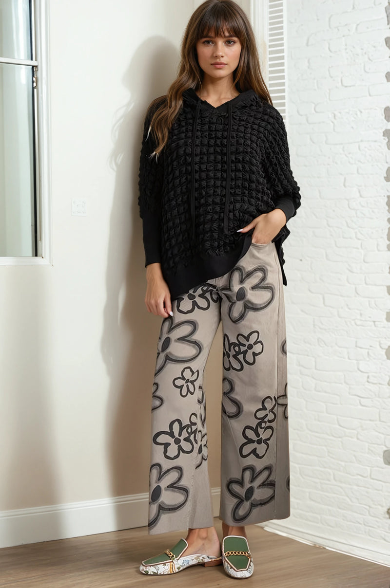 Flower Denim Pants