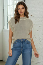 Mineral Wash Cap Sleeve Sweater