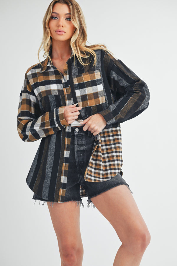 Neutral Mix Checkered Flannel