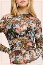 Floral Mesh Layering Top