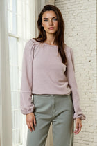 Mini Stripe Bubble Sleeve Top