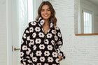 Daisy Print Sherpa Quarter Zip