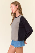 Striped Long Puff Sleeve Top