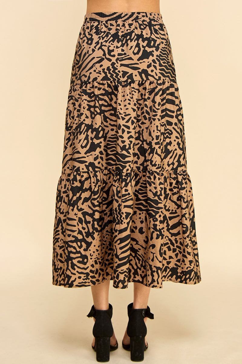 Abstract Print Layered Skirt