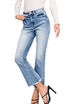 Lydia Raw Hem Straight Leg Jeans