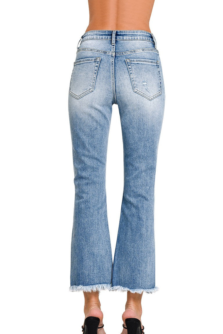 Lydia Raw Hem Straight Leg Jeans