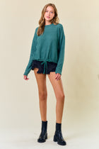 Knit Drawstring Hem Top