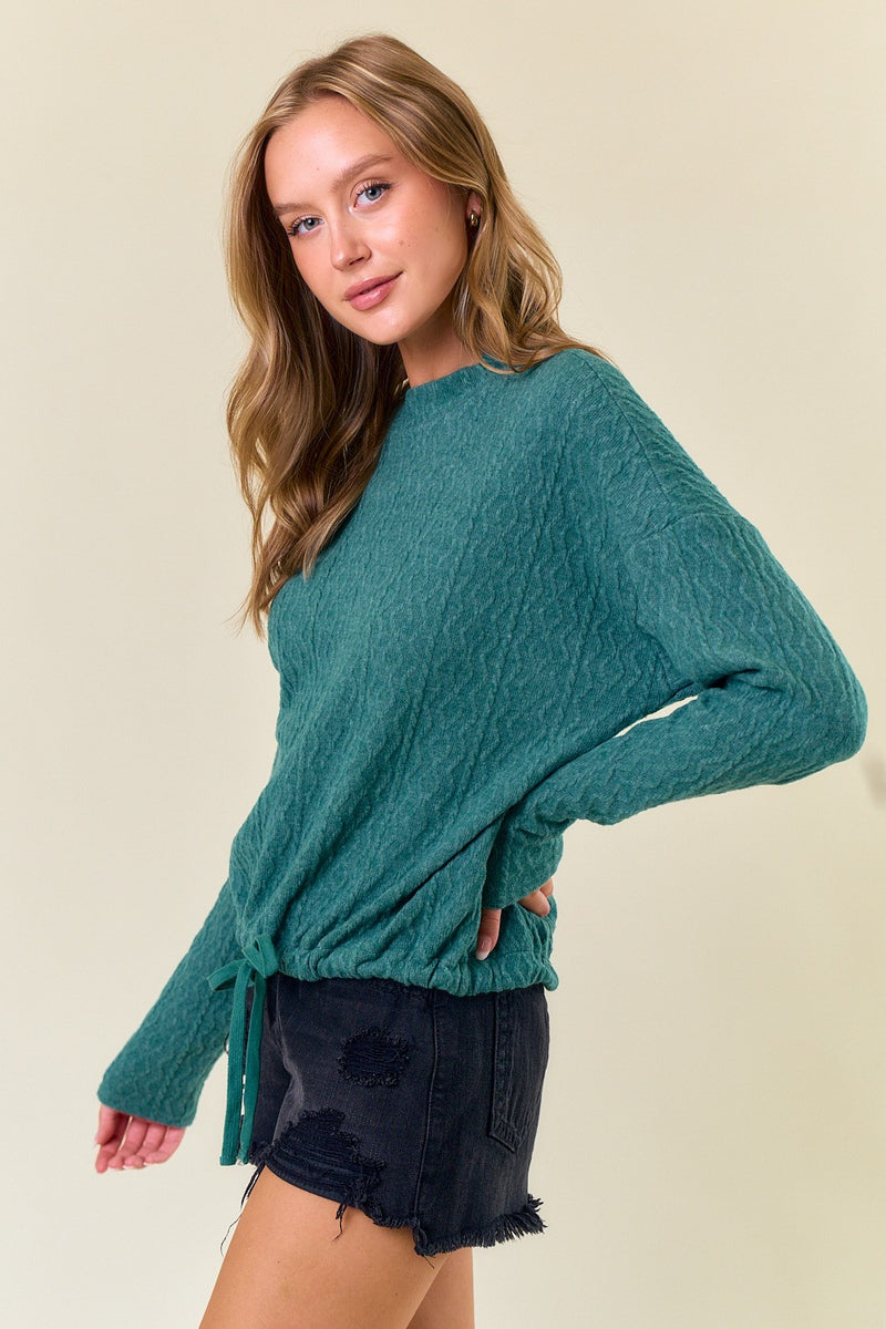 Knit Drawstring Hem Top