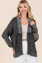 Mineral Wash Rib Knit Cardigan