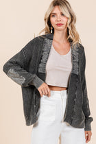 Mineral Wash Rib Knit Cardigan