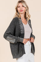 Mineral Wash Rib Knit Cardigan